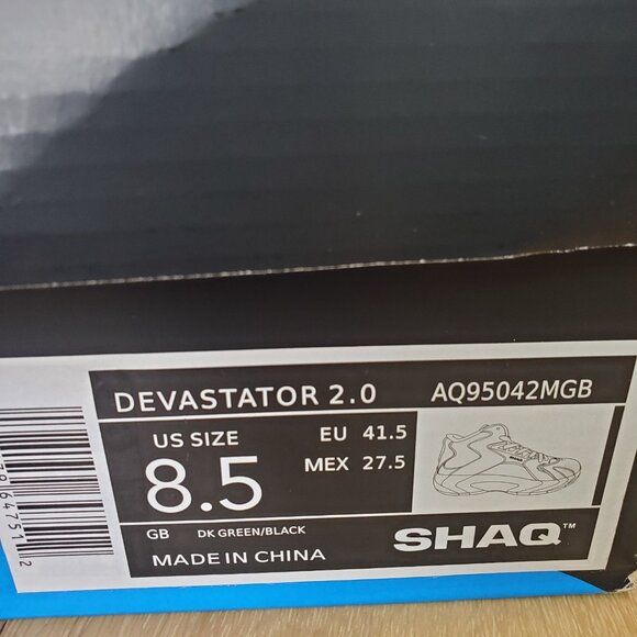 Shaq Devastator Mens Sz 8.5 Basketball Shoes Green Athletic Mid Sneakers School - Picture 9 of 9